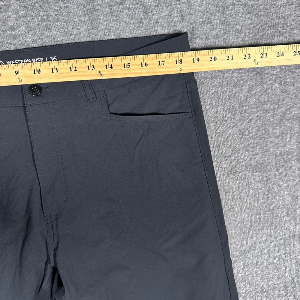 Western Rise Evolution Pants Mens 36x29 Charcoal Black Stretch Travel Trousers